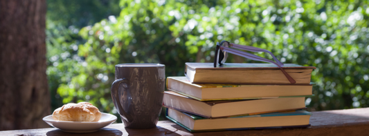 Coffee, books and a quiet moment outside for simple everyday self-care