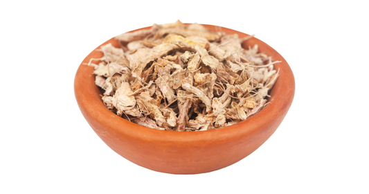dried ginger in orange bowl
