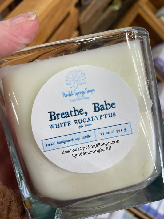 Breathe, Babe Candle | White Eucalyptus Soy Candle